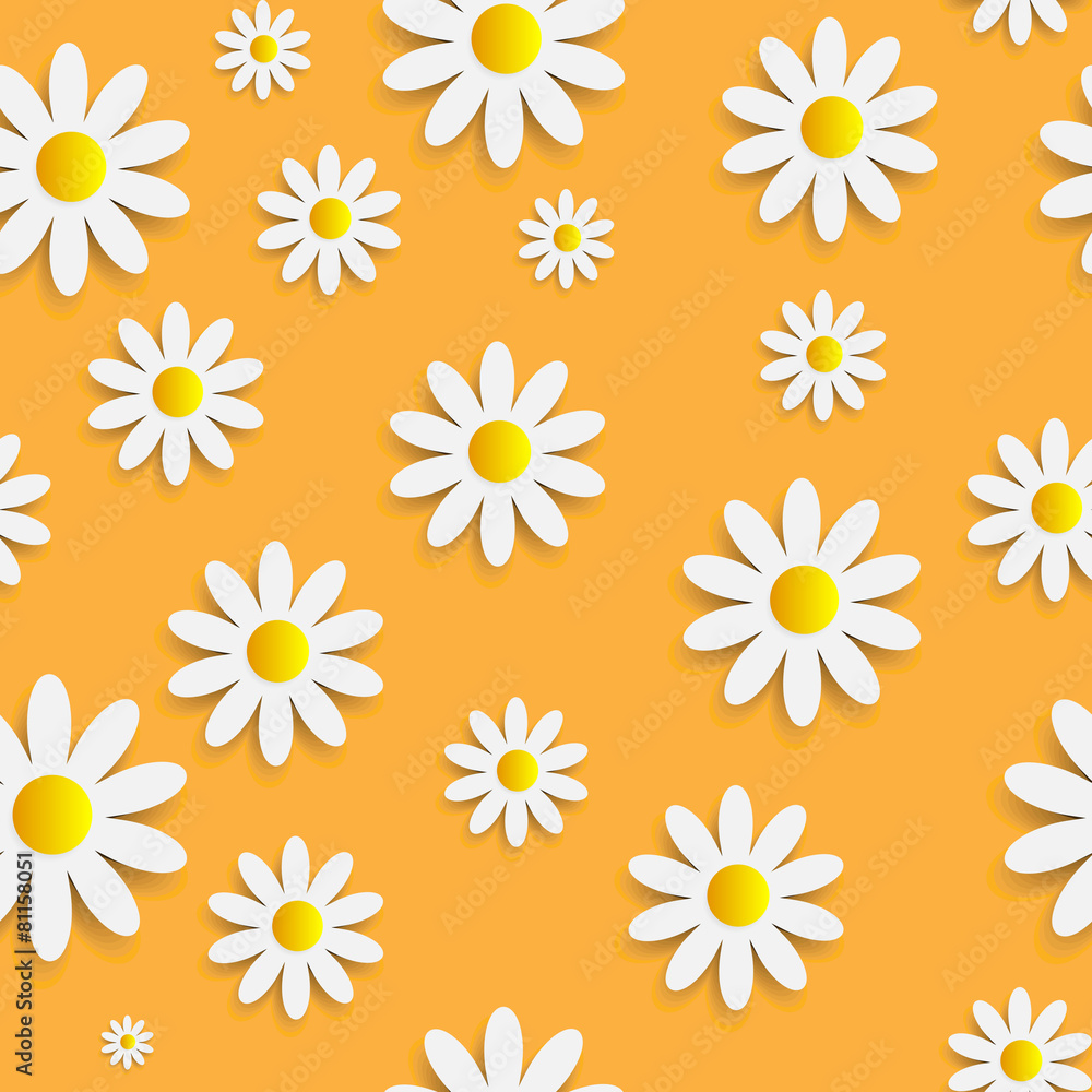 Flora Daisy Seamless Pattern Design Vector Illustartion Flora Daisy Seamless Pattern Design Vector Illustartion