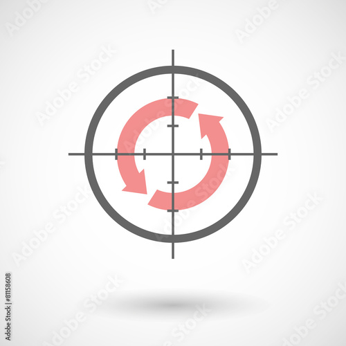 Crosshair icon with a recycle sign