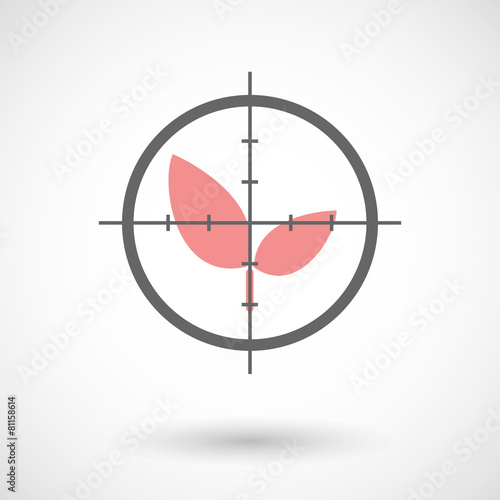 Crosshair icon with a plant