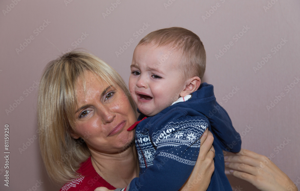 pretty little baby boy with Mother pretty little baby boy with Mother