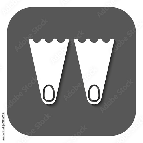 The flippers icon. Diving symbol. Flat photo