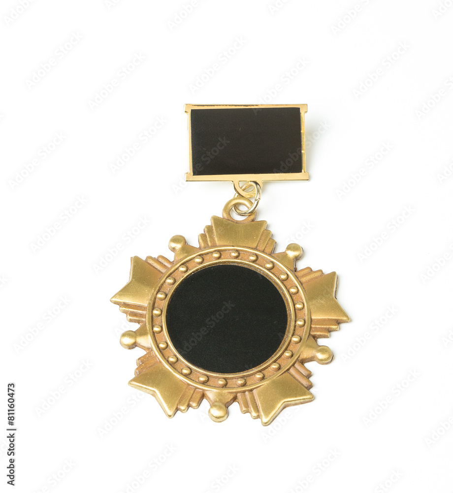 Naklejka premium Golden medal isolated on white