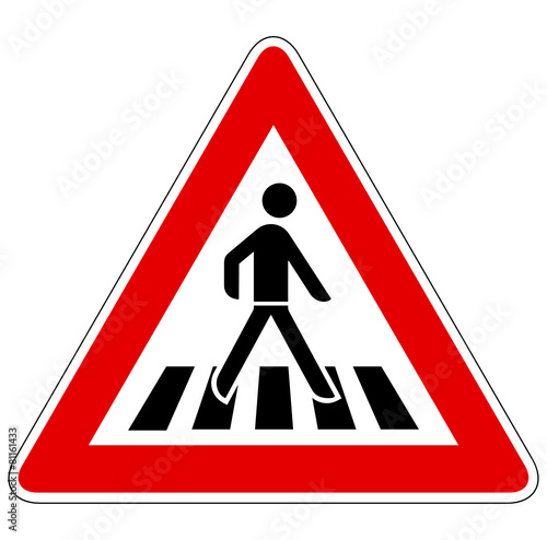 Fußgängerüberweg (Aufstellung links) – Gefahrzeichen