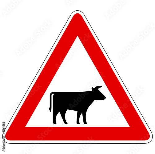 Viehtrieb, Tiere (Aufstellung links) – Gefahrzeichen