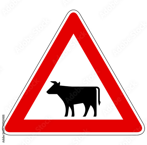 Viehtrieb, Tiere (Aufstellung rechts) – Gefahrzeichen