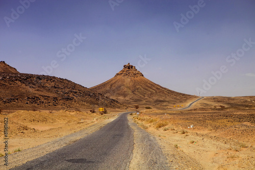 broken roads in hilly countryside, Morocco