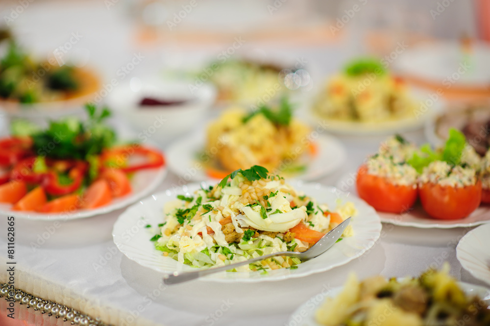 table set service with silverware and glass stemware at restaurant before party table set service with silverware and glass stemware at restaurant before party
