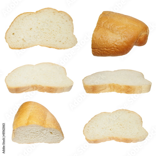 bread sliced isolated on white background
