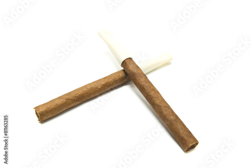 pair of cigarillos on white