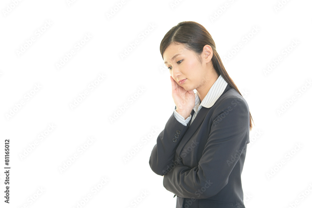 考え事をするOL 考え事をするOL