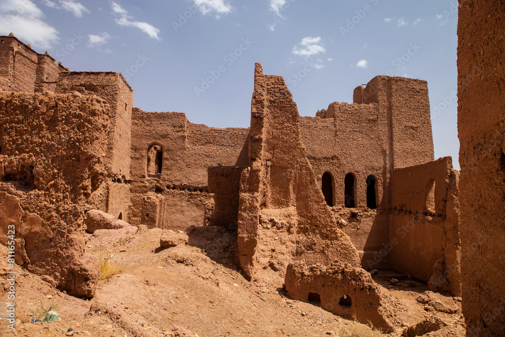 dilapidated fortifications Kasbah, Morocco