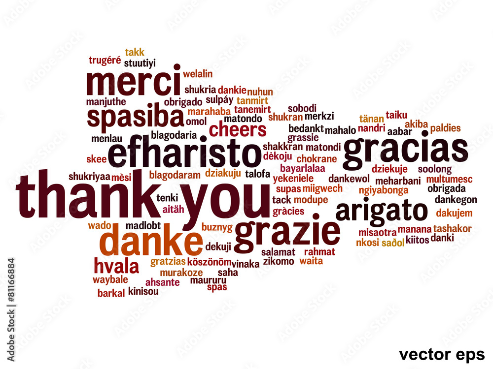 Conceptual thank you word cloud Conceptual thank you word cloud