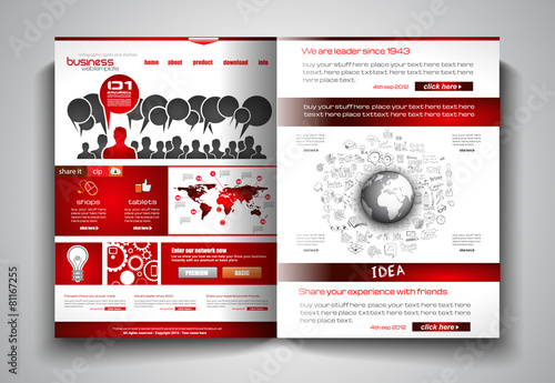 Vector bi-fold brochure template design or flyer layout