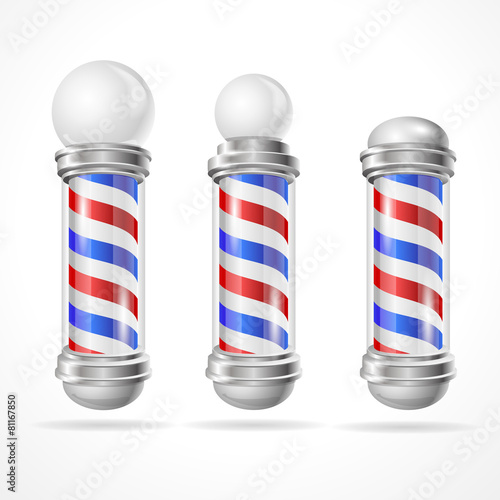 Vector baber shop pole set