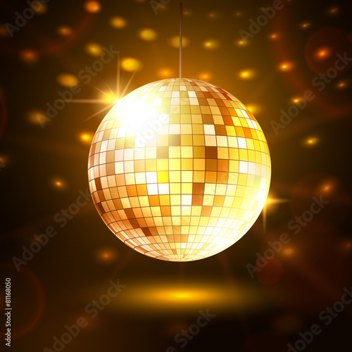 Gold disco ball.