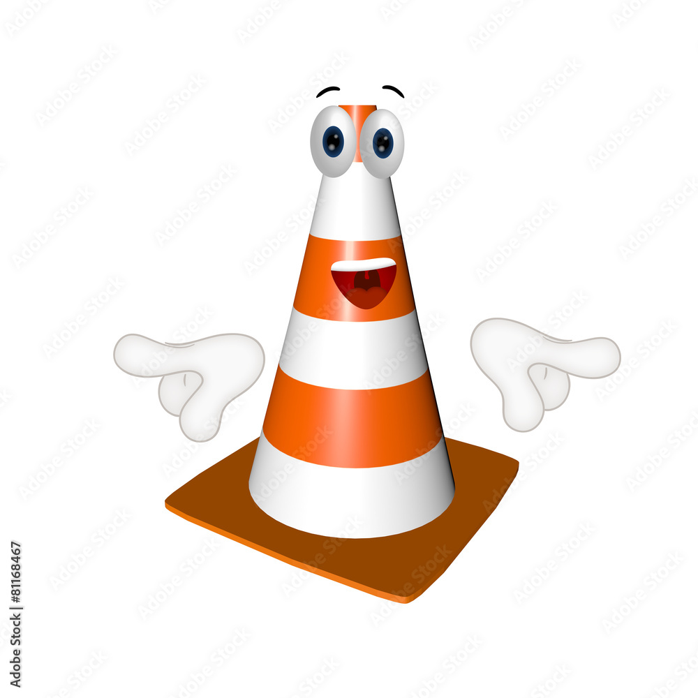 construction cone site wait inactive funny cartoon illustration construction cone site wait inactive funny cartoon illustration