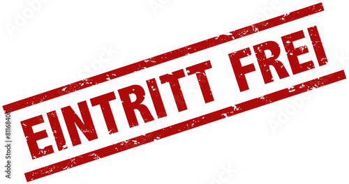 Eintritt frei Stempel rot
