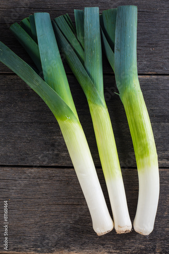 Farm fresh organic leek  spring salad ingredient