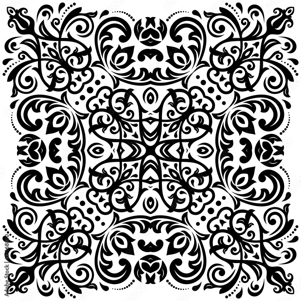 Damask Vector Orient Pattern Damask Vector Orient Pattern