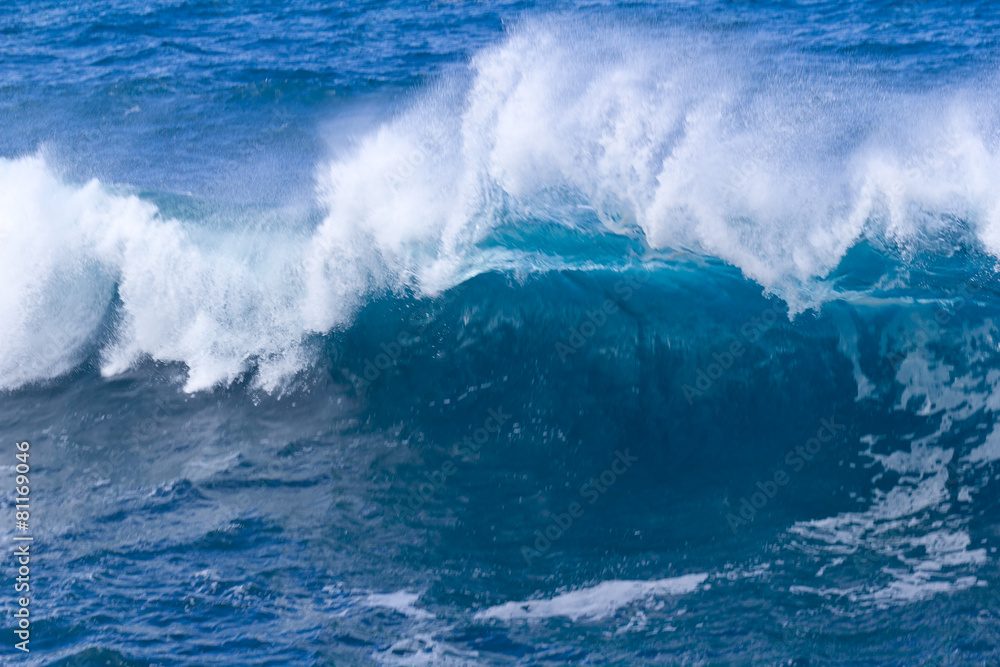 Fototapeta premium vague bleue, océan Indien, île de la Réunion