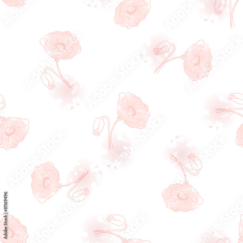pattern of beautiful poppy flowers