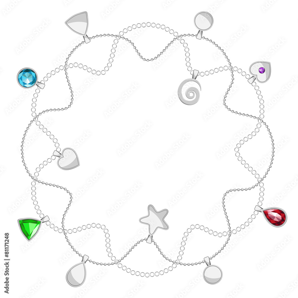 Background with rounds of silver chains & crystals Background with rounds of silver chains & crystals