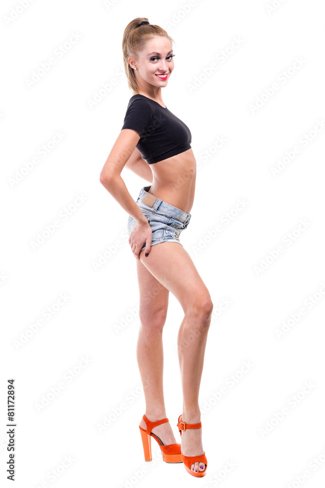 portrait of sexy young blond woman isolated on white portrait of sexy young blond woman isolated on white