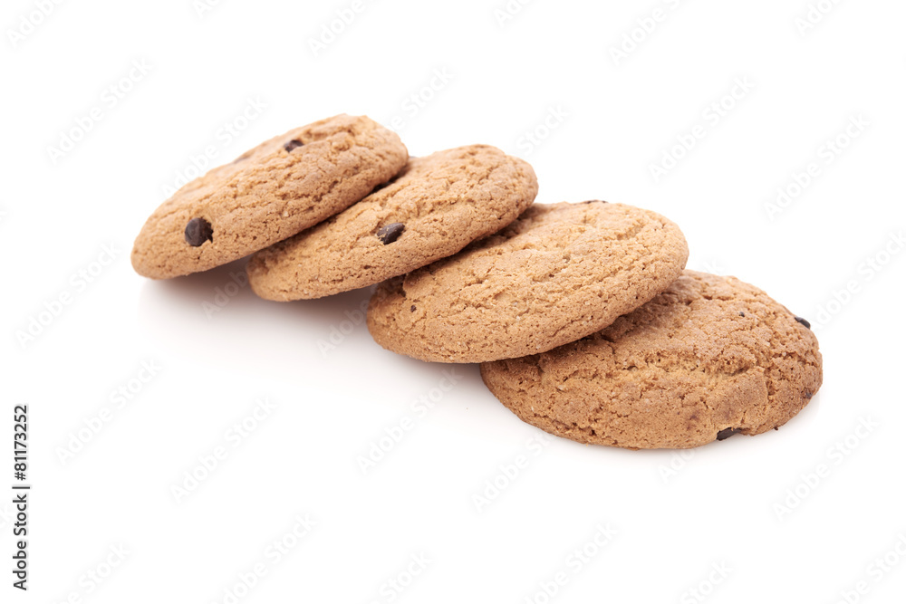 oat cookies on white background oat cookies on white background