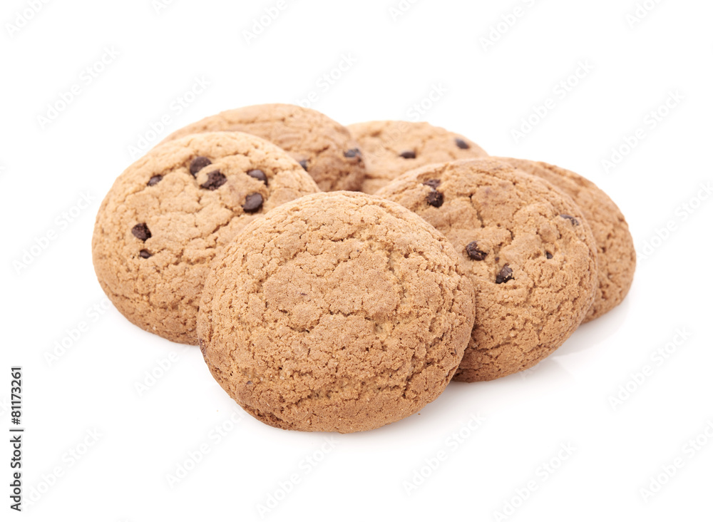 oat cookies on white background oat cookies on white background