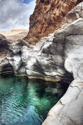 Green Pool Waters of Wadi Bani Khalid photo