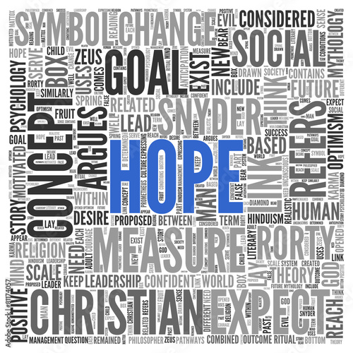 HOPE Concept Word Tag Cloud Design photo