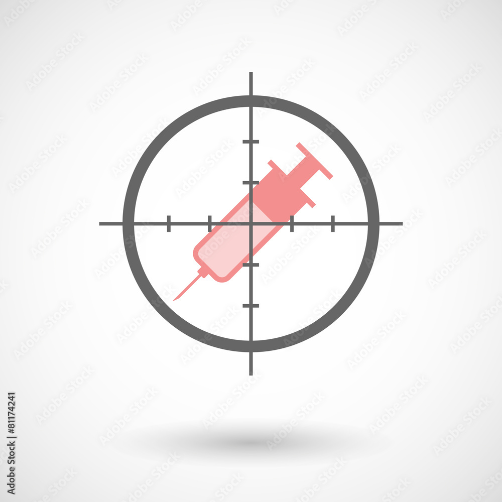 Crosshair icon with a syringe Crosshair icon with a syringe