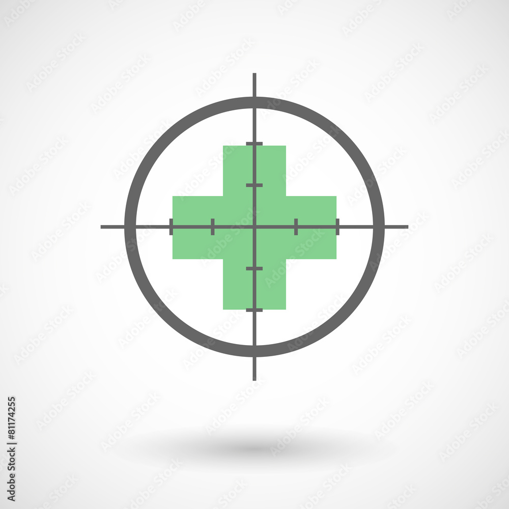 Fototapeta premium Crosshair icon with a pharmacy sign