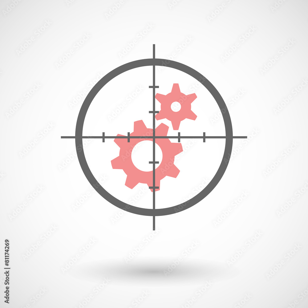Crosshair icon with gears Crosshair icon with gears
