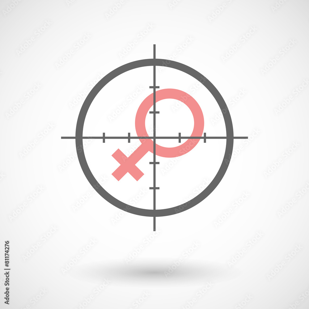 Crosshair icon with a female sign Crosshair icon with a female sign
