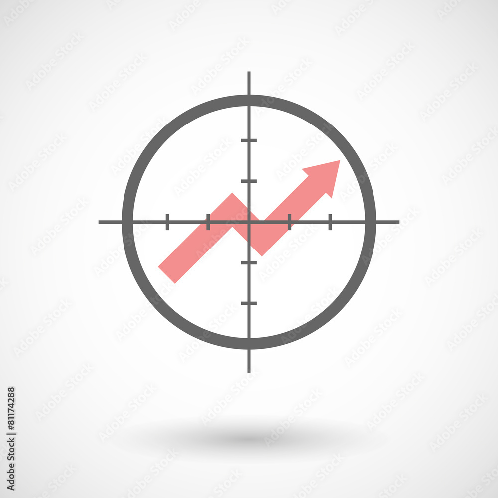 Crosshair icon with a graph Crosshair icon with a graph