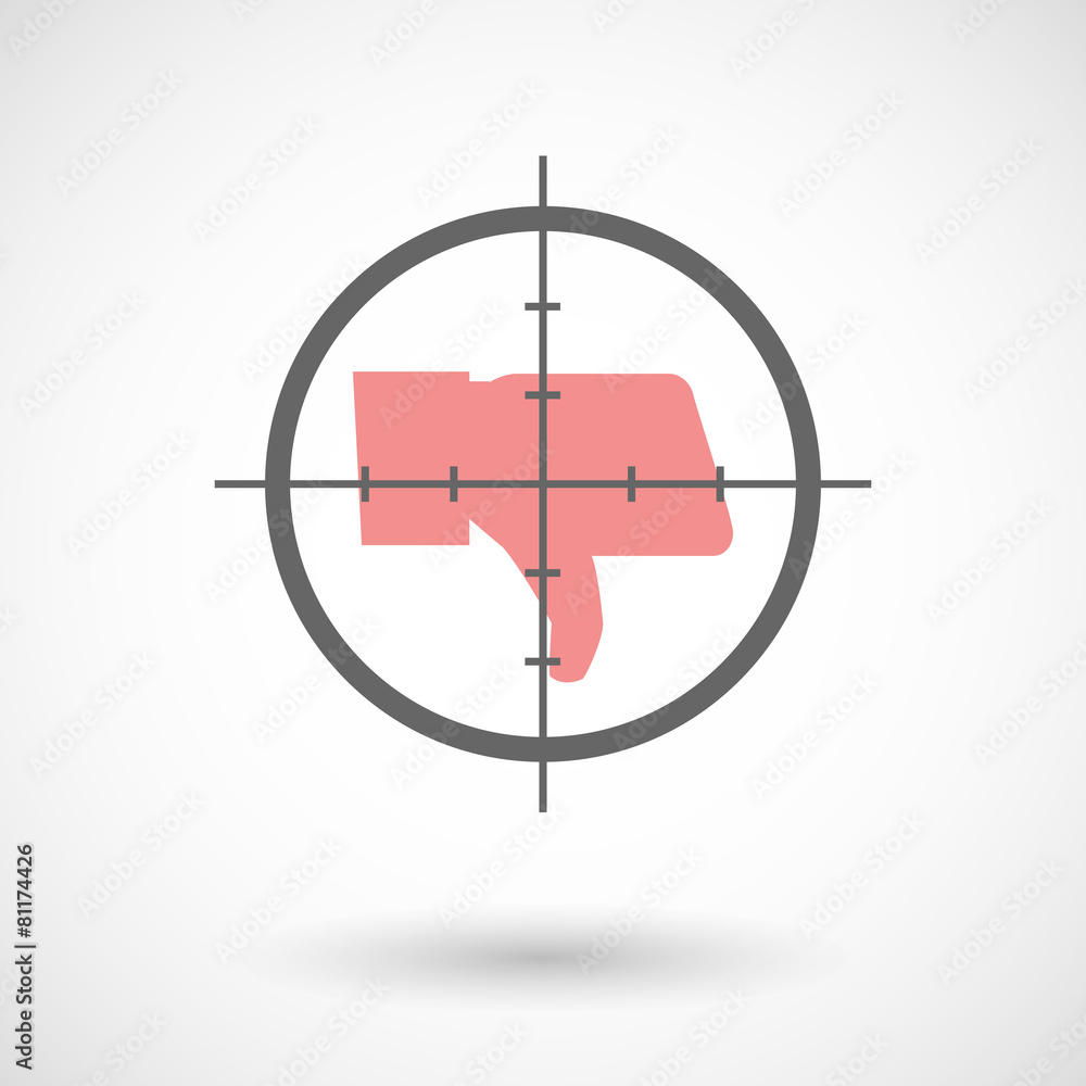 Crosshair icon with a thumb hand Crosshair icon with a thumb hand