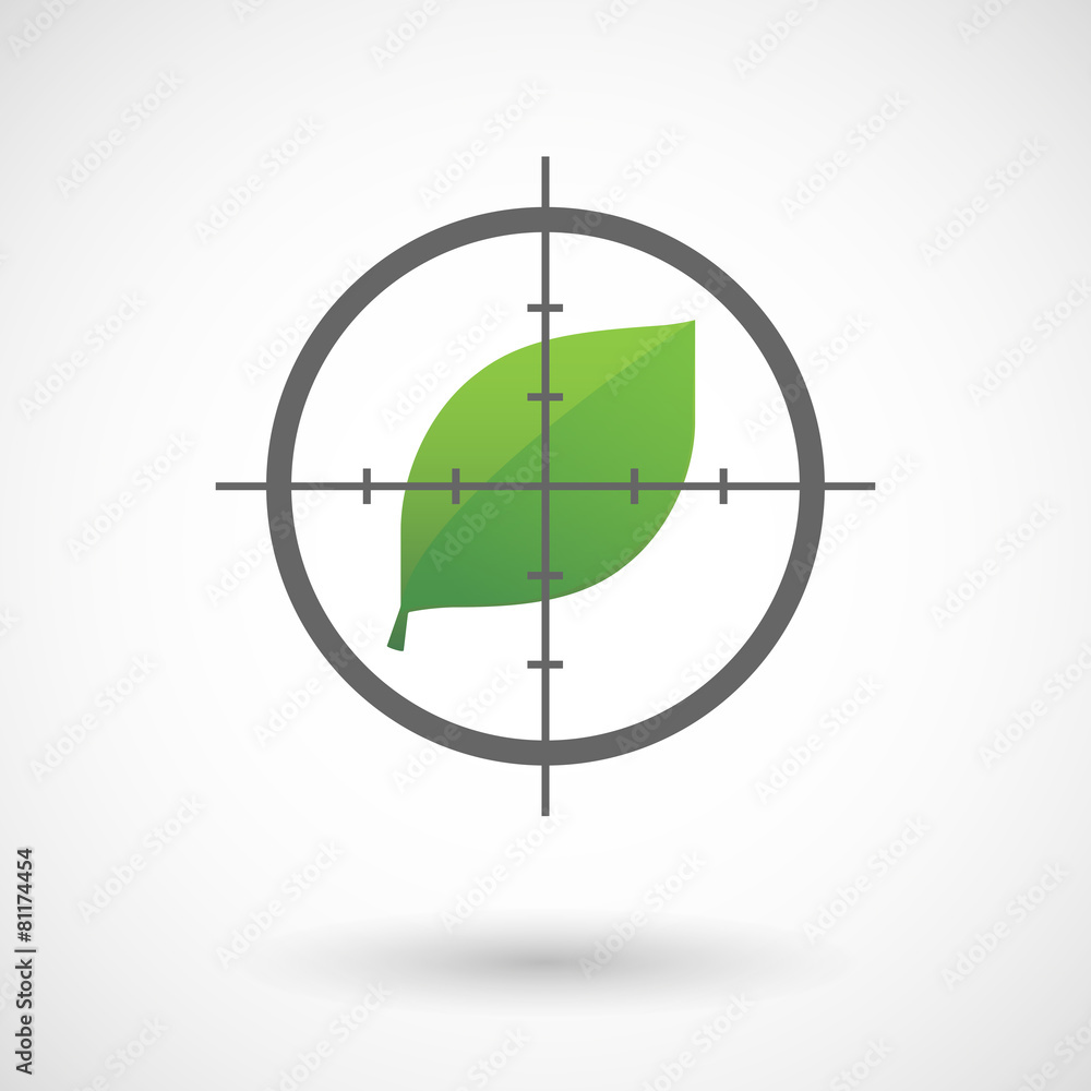 Crosshair icon with a leaf Crosshair icon with a leaf