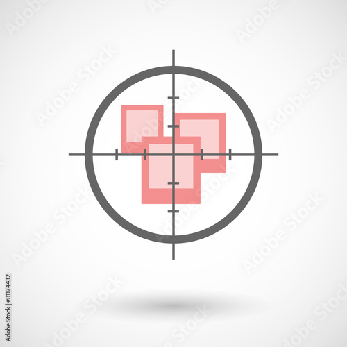 Crosshair icon with photos