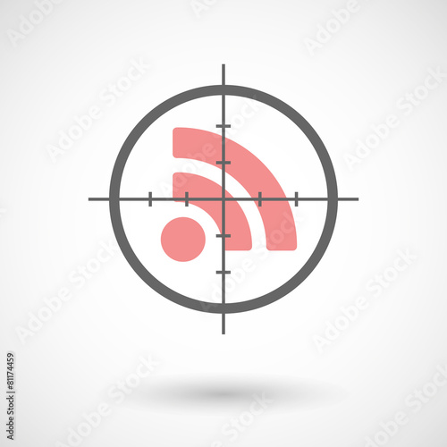 Crosshair icon with a RSS feed sign