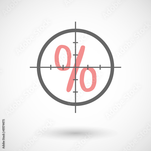 Crosshair icon with a discount sign