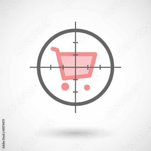 Crosshair icon with a shopping cart
