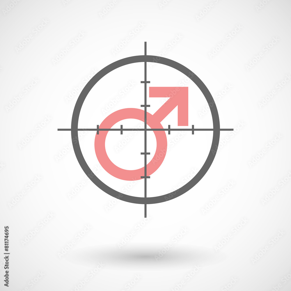 Crosshair icon with a male sign Crosshair icon with a male sign
