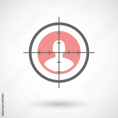 Crosshair icon with a male avatar