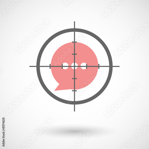 Crosshair icon with a comic balloon