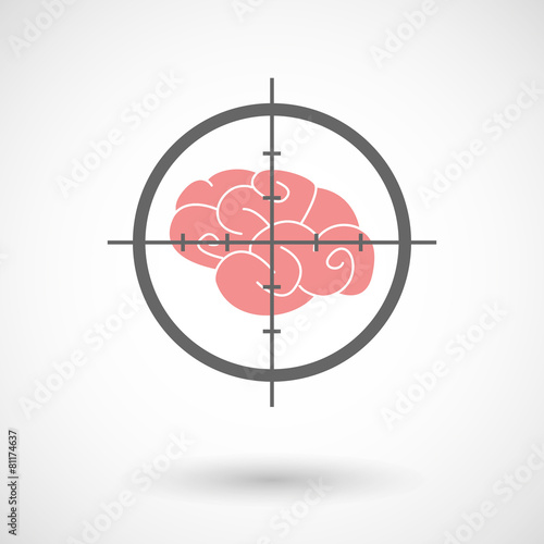 Crosshair icon with a brain