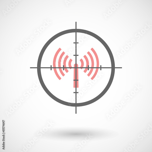 Crosshair icon with an antenna