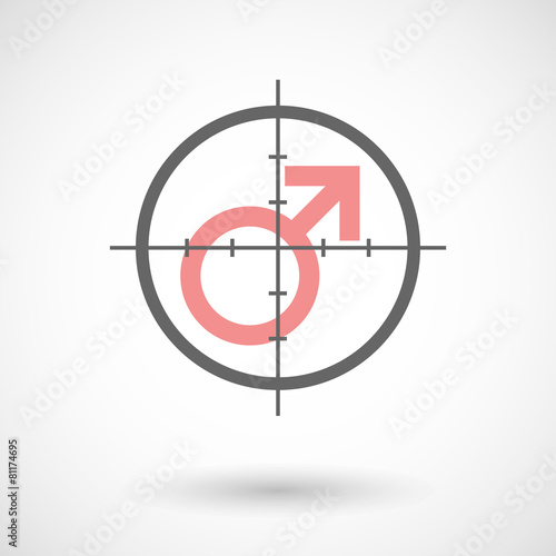 Crosshair icon with a male sign