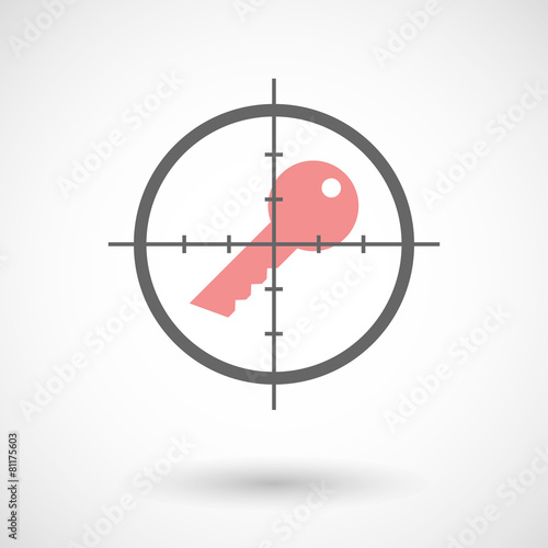 Crosshair icon with a key