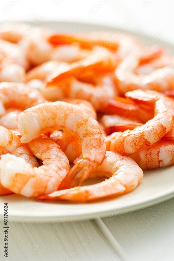 tasty prawns on plate tasty prawns on plate